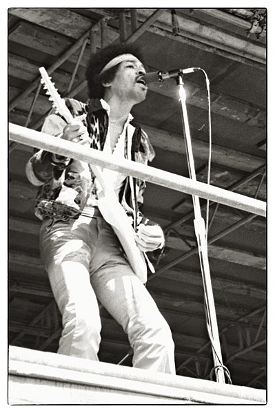 Jimi Hendrix, beim Fehmarn-Festival 06.09.1970 (Foto-Detlef-Hansen-wikimedia-commons)